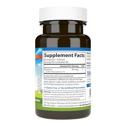 Vitamin K2 MK-7 (Menaquinone 7) 45mcg