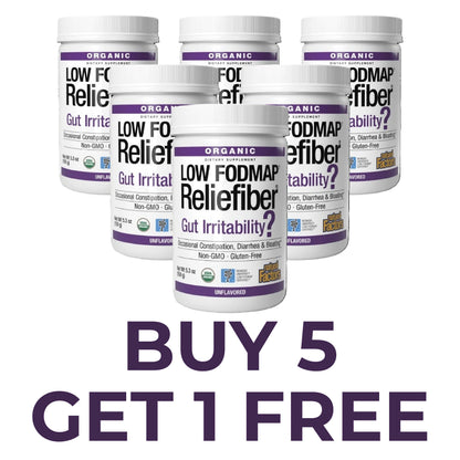 Organic Low FodMap Reliefiber Prebiotic Buy 5 Get 1 Free