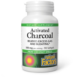 Natural Factors Activated Charcoal 500 mg softgels, 90-softgel bottle